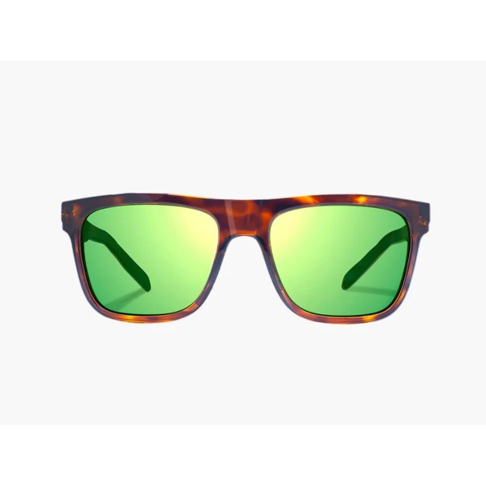 Bajio Hopedale Polarized Sunglasses in Brown Tort Gloss with Green Mirror Glass
